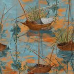 Mind The Gap MOORED BOATS WP20724 MOORED BOATS Aquarius Wallpaper