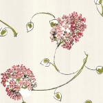Nina Campbell Corsham NCW4101-01 Flowers in coral red, on pale buff.