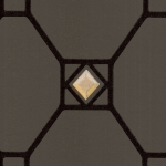 Nina Campbell Huntly NCW4126-07 Glossy black trellis on slate with gilver studs.