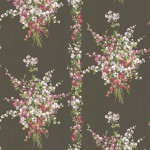 Nina Campbell Suzhou NCW4184-02 Bright florals on a black background.