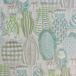 Nina Campbell Collioure NCW4300-03 Jade and aqua on a light grey background