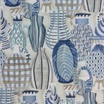 Nina Campbell Collioure NCW4300-04 Blue and beige on a light grey background
