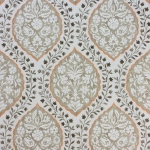 Nina Campbell Marguerite NCW4304-04 Chocolate and orange on an ivory background
