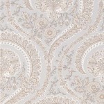 Nina Campbell Les Indiennes NCW4350-02 white and taupe on a grey background

