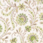 Nina Campbell Baville NCW4351-04 green and taupe on a white background