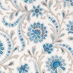Nina Campbell Baville NCW4351-05 blue, navy and taupe on a white background