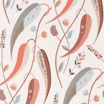 Nina Campbell Colbert NCW4353-01 coral and aqua on a white background