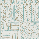 Nina Campbell Cloisters NCW4391-02 A gentle, geometric design featuring a patchwork pattern using soft...