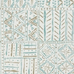 Nina Campbell Cloisters NCW4391-02 A gentle, geometric design featuring a patchwork pattern using soft...