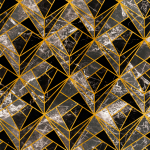 Mind The Gap Neo WP20350 Black and gold geometric wallpaper
