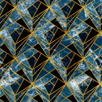 Mind The Gap Neo WP20351 Blue and gold geometric wallpaper
