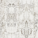 NLXL Marble PHM-41A White marble effect wallpaper with stunning silver detailing. 