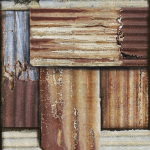 Mind The Gap Rusty Tin WP20242 Blue, Brown, Taupe
