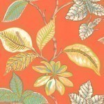 Thibaut Wallpapers Lucala T5754 Turquoise and green with naturals, on terracotta.