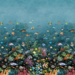 Timeless Design Ocean Life Mural TD0402-02 Deep Blue 