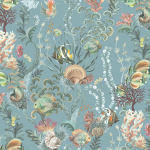 Timeless Design Coral Reef TD1203-01 Aqua Blue