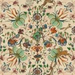 Mind The Gap THE DEER STALKER WP20548 Hunter green, sage, burnt orange, and cream accents with a beige ba...