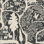 Mind The Gap THE ENCHANTED WOODLAND WP20814 A gentle fusion of jet black on an ivory background.
