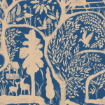 Mind The Gap THE ENCHANTED WOODLAND WP20816 A rich palette of navy blue on a dark blue background.