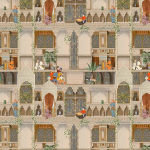 Mind The Gap THE KASBAH WP20755 Features a palette of warm neutrals and vibrant hues, highlighting ...