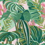 Mind The Gap Tropical Foliage WP20367 Green, Pink
