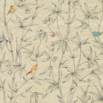 Jannelli & Volpi BAMBOU Raffia JV-7250 Ivory, grey, blue, pink, orange, yellow, champagne gold