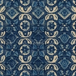 Mind The Gap VARANASI WP30099 Deep blue with contrasting cream and blue patterns for a striking l...