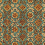Mind The Gap VARANASI WP30100 A turquoise background highlighted with orange and yellow details.
