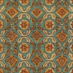 Mind The Gap VARANASI WP30100 A turquoise background highlighted with orange and yellow details.
