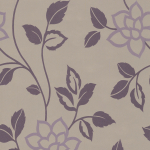Osborne & Little Zaria W5510-03 Aubergine flock on cream.
