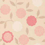 Osborne & Little Eranthe W5513-04 Powder pink and white flowers on cream, with hazelnut stems.