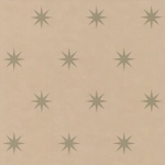 Osborne & Little Coronata Star W5733-03 Gilver metallic stars set on a taupe background.