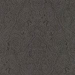 Osborne & Little Vaujours W6014-02 Gloss black paisley design on matte black background.