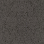 Osborne & Little Vaujours W6014-02 Gloss black paisley design on matte black background.