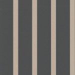 Osborne & Little Du Barry Stripe W6017-03 Gilver stripes set on a black background.