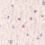 Osborne & Little Butterfly Meadow W6061-03 Blue, purple, and pink butterflies amongst plum foliage set on a li...