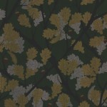 Osborne & Little Feuille de Chêne W6430-06 Shades of cool gold and pewter with black branches and slate backgr...
