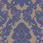 Matthew Williamson Pegasus W6540-05 Metallic blue with black shadows on taupe.