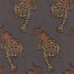 Matthew Williamson Tyger Tyger W6542-01 An ombré effect orange holographic tiger with black, against a burn...