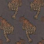 Matthew Williamson Tyger Tyger W6542-01 An ombré effect orange holographic tiger with black, against a burn...