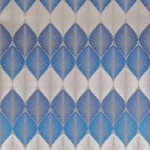 Osborne & Little Leaf Fall W6591-03 Metallic blues and gilver on a neutral background.