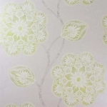 Osborne & Little Mumtaz W6593-02 Pale green on a pearl background.