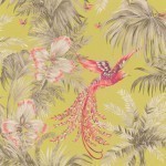 Matthew Williamson Bird of Paradise W6655-01 A lemon yellow ground with pearly taupe and corals.