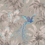 Matthew Williamson Bird of Paradise W6655-06 Blues, grey, silver.