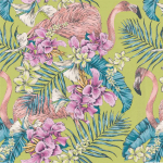 Matthew Williamson Flamingo Club W6800-02 Lime, fuchsia and peacock - LIMITED STOCK AVAILABLE