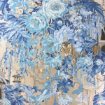  Mughal Garden - Aqua & Blue Wallpaper W6958-04