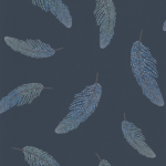 Matthew Williamson Adornado W7261-01 Navy/Sapphire - jewel coloured feathers in sapphire blue against a ...
