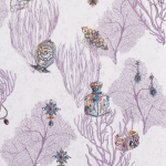 Matthew Williamson Coralino W7262-02 amethyst, sapphire and gold on a grey background