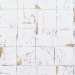 Osborne & Little Faenza Tile W7332-01 Stone coloured tiles with metallic gold highlights