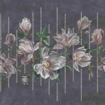 Osborne & Little Magnolia Frieze W7338-01 Flowers in natural colours of cream and dusky pink with yellow cent...